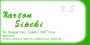 marton sipeki business card